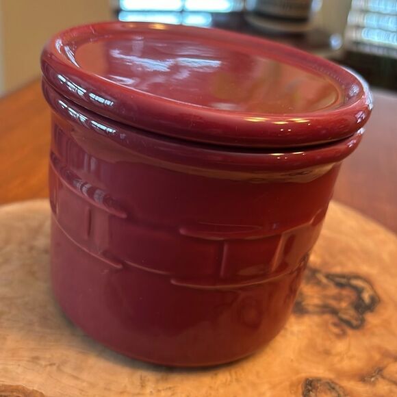 Longaberger Pottery Crock with Coaster Lid - Picture 1 of 6